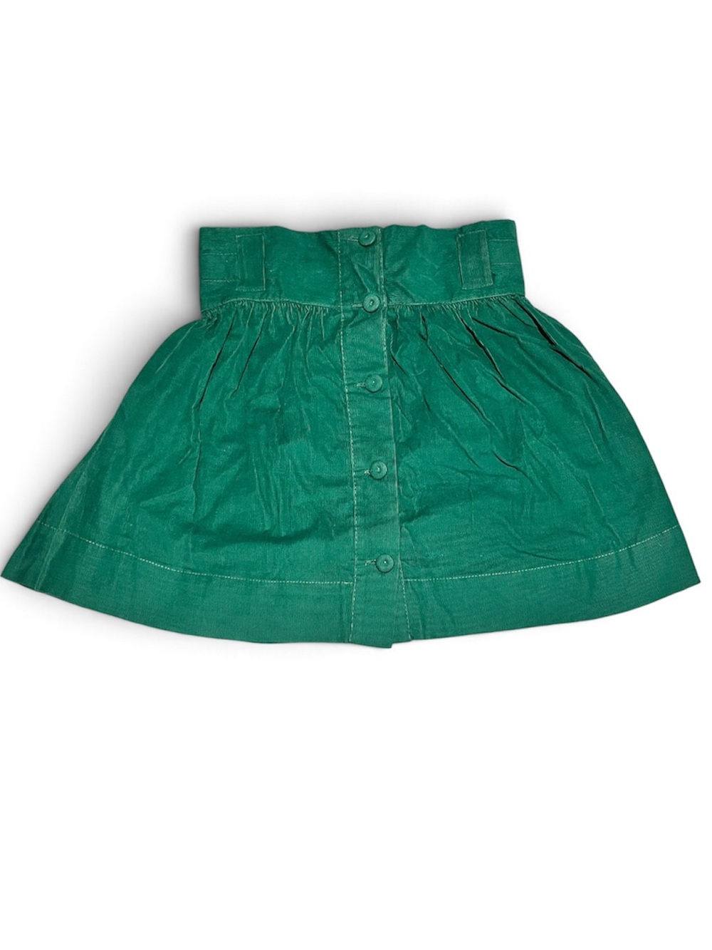 Strasburg Green Corduroy Holiday Skirt Button Front Classic Heirloom Sz 6Y